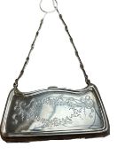 Silver purse with leather liner, Birmingham hallma