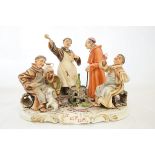 Large Capodimonte A group of merry monks group fig