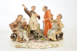 Large Capodimonte A group of merry monks group fig