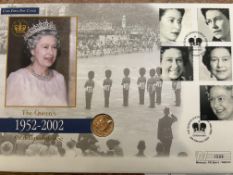 Full sovereign coin first day cover, The queens go