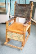 Large rocking chair, possibly German with very thi