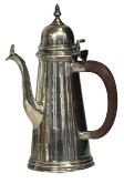 Silver chocolate pot, full London hallmarks date l