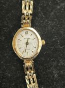 9ct Gold Accurist ladies cocktail watch, keeping g