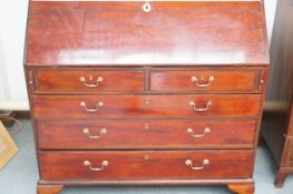 Large victorian writing bureau with 3 over 2 drawe