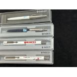 4x Cased Parker pens, all branded