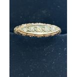 9ct Gold ring set with 5 diamonds Size M 2.2g