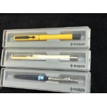 3x Boxed Parker ballpoint pens