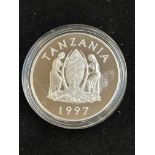 1997 Tanzania lady of the century silver proof 500