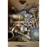 Box of brass ware