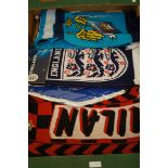 Collection of football scarfs & a pennant