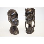 2x Carved african figures