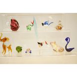 Collection of art glass animal figures