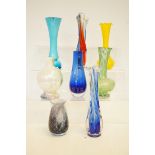 Collection of art glass vases