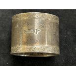 Walker & Hall Silver napkin ring inscribed Michell