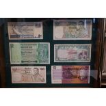 Collection of Bank notes in shadow box to include