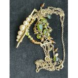 Monet necklace & brooch