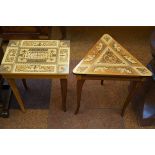 2x Inlaid musical tables