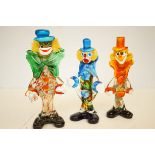 3 Murano art glass clown Largest - fingers A/F