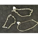 3 Silver bracelets