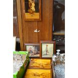 3x Italian wooden pictures & 2 others