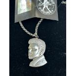 Silver Elvis Presley chain & pendant