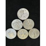 Collection of five 5 pound coins