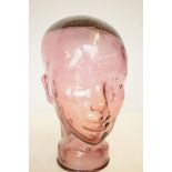 Art Glass sculpture of a head Height 29 cm