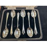 Boxed set of silver teaspoons Sheffield 1941