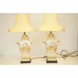 Pair of Oriental style table lamps Height 60 cm