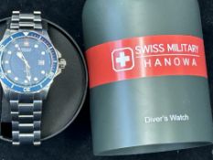 Swiss military HANOWA divers wristwatch, sapphire
