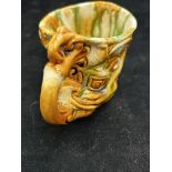 Majolica style dragon cup