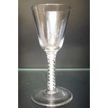 18th century wine glass with opaque twist stem - 2