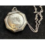 Silver compact necklace