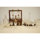 Tantalus & a collection of glass ware to include s