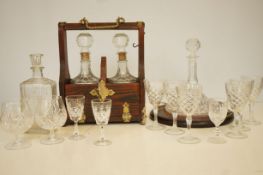 Tantalus & a collection of glass ware to include s
