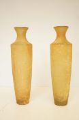 Pair of large glass vases Height 45 cm