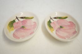 2 Pieces of Moorcroft Pink magnolia 2 soap dishes