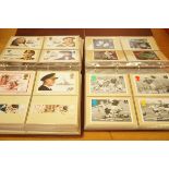 2x Albums of postcards stamps