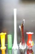 5 Art glass vases