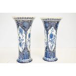 Pair of blue & white vases by Boch Belgium Delf -