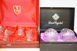 2x Edinburgh Crystal brandy glasses together with