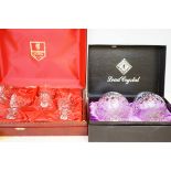 2x Edinburgh Crystal brandy glasses together with