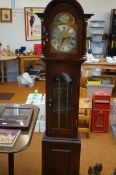 Long case clock with weights