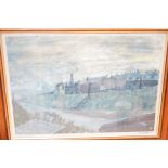 Watercolour wigan industrial scene signed Ian W Gr