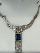 Silver art deco necklace