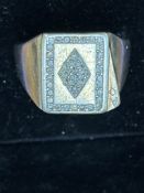 Silver gents signet ring