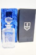 Edinburgh Crystal whiskey decanter etched with gol