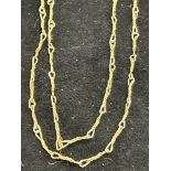 Yellow metal chain Length 88 cm