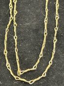 Yellow metal chain Length 88 cm