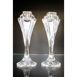 Pair of crystal candle sticks